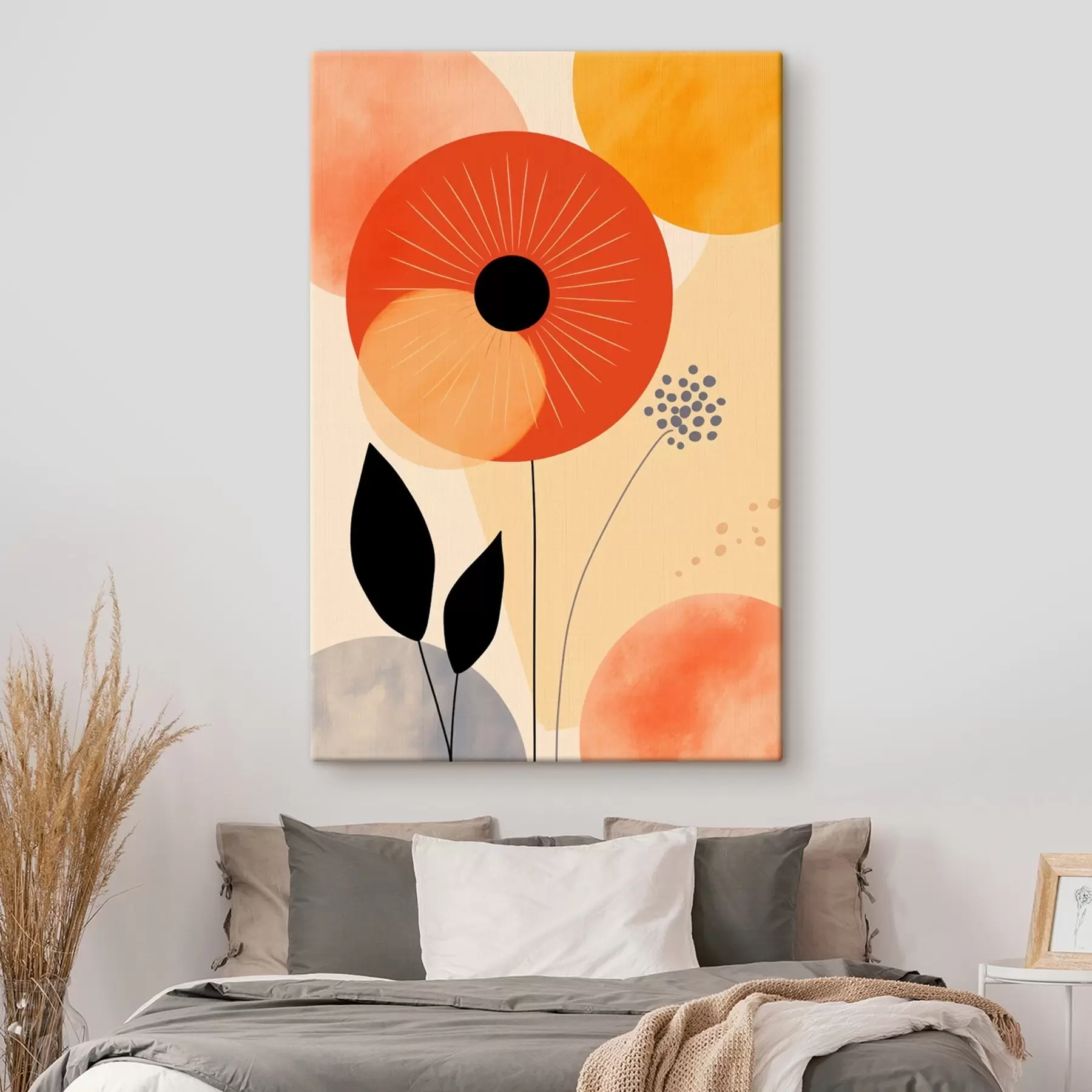 murales Arte floral decorativo en estilo de ilustración digital. s46927