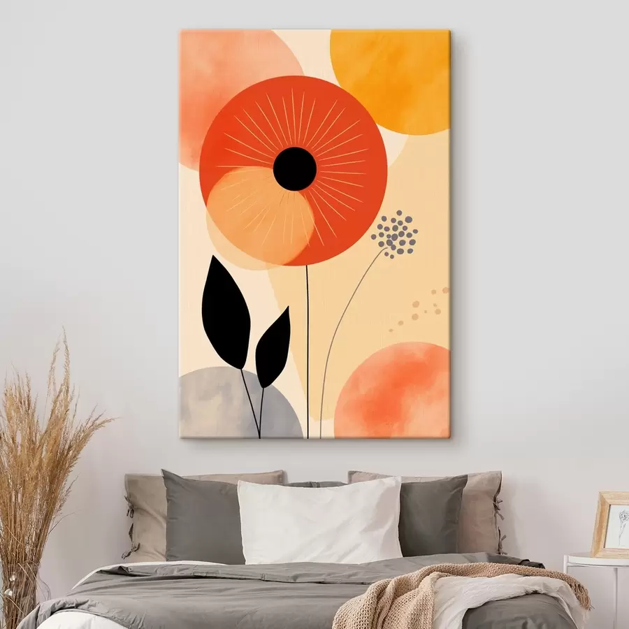 murales Arte floral decorativo en estilo de ilustración digital. s46927