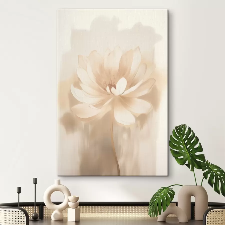 wall murals Lotus with delicate shadows and a blurred background in an artistic poster style s46937