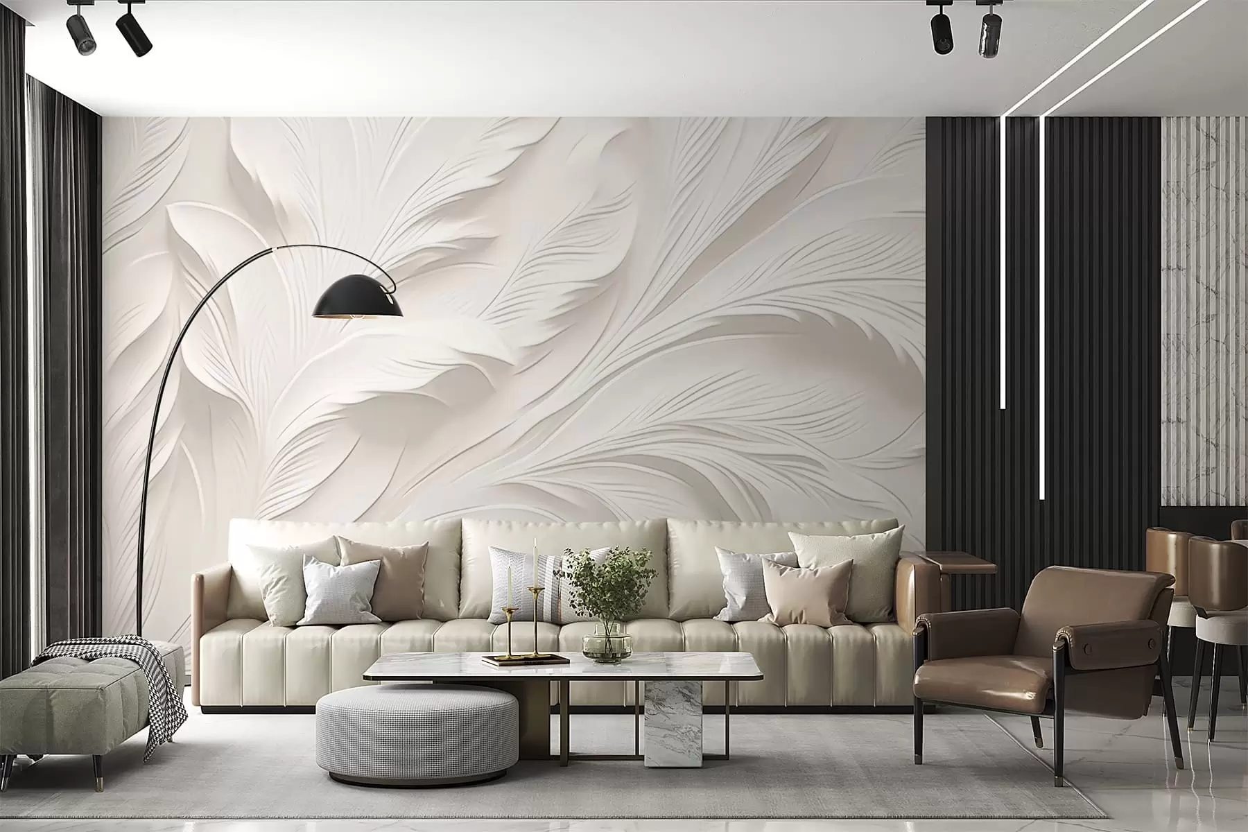 Wall Mural Photo Wallpaper Abstract wavy shapes w04749