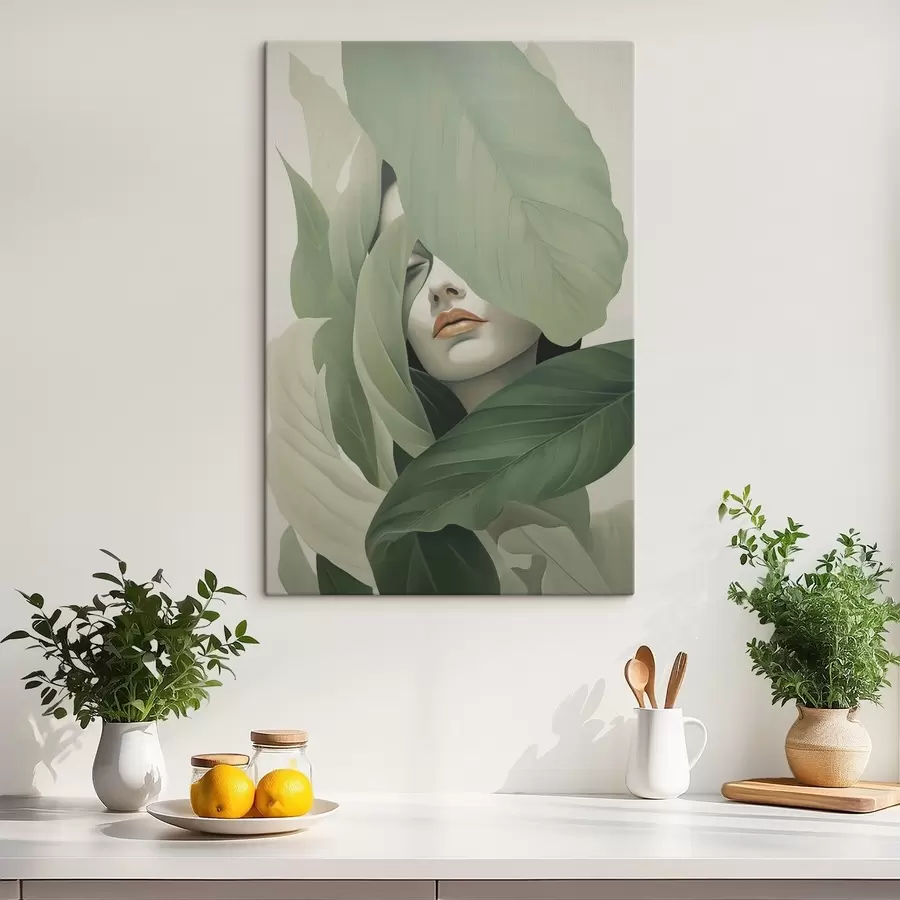 wall murals Surreal portrait of a girl in foliage s47332