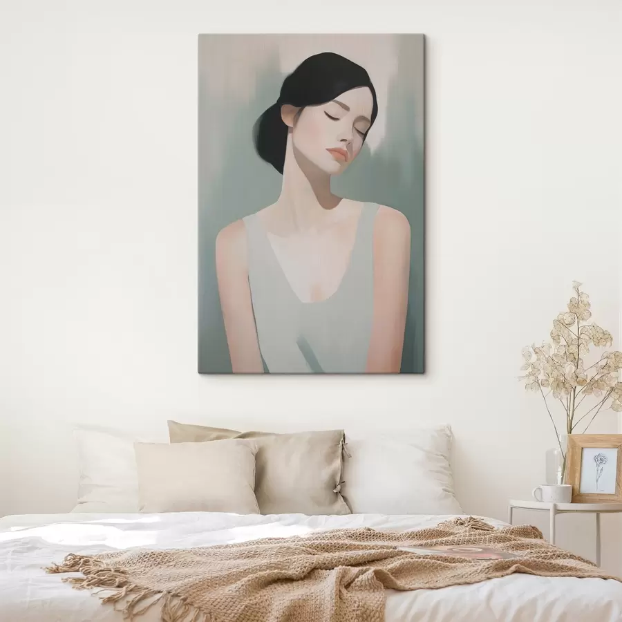 wall murals A girl with her eyes closed s47341