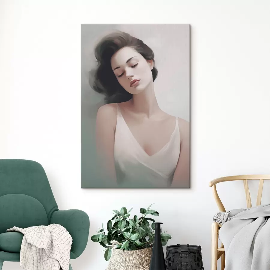 wall murals Portrait of a girl with closed eyes s47342