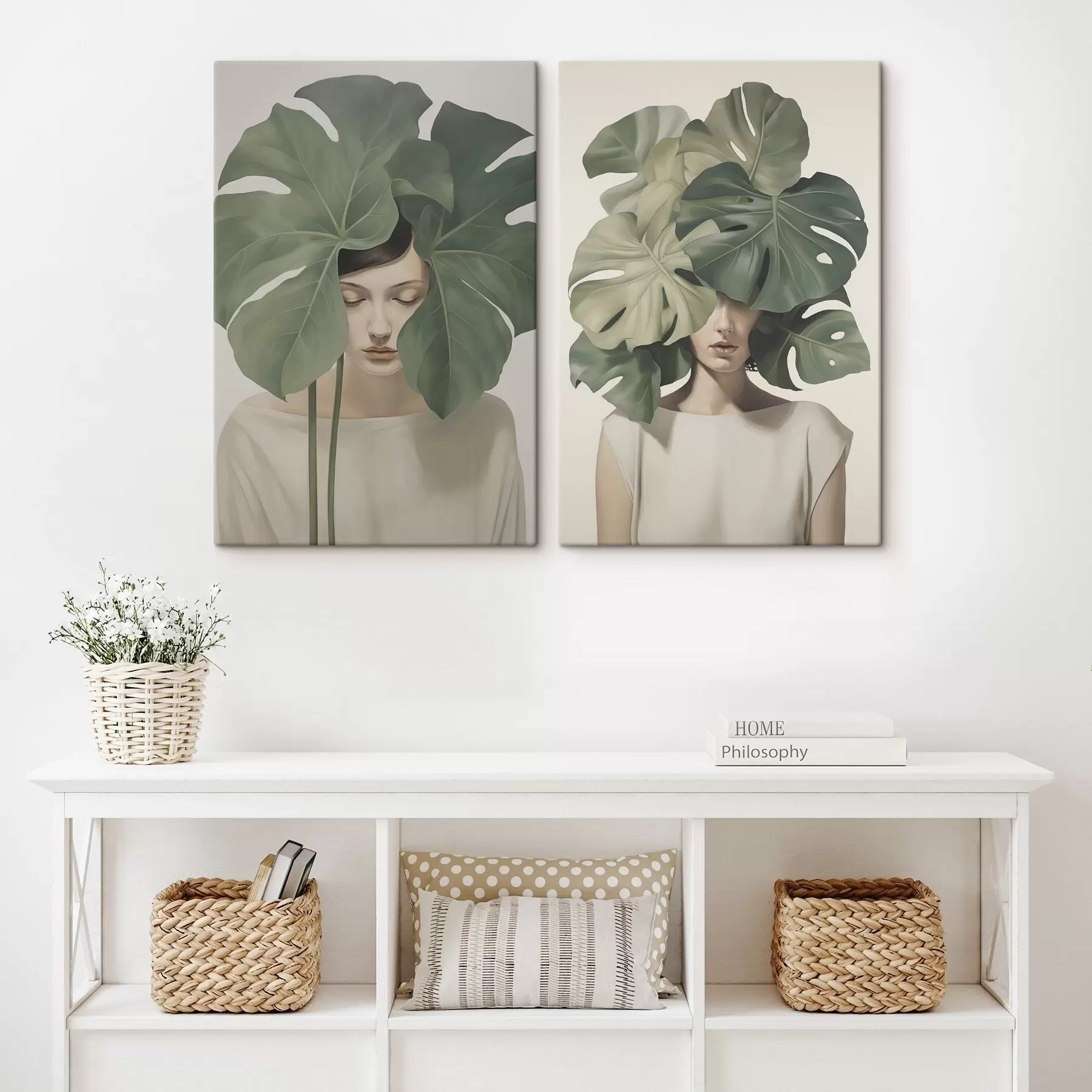 wall murals Girl with leaves m01185