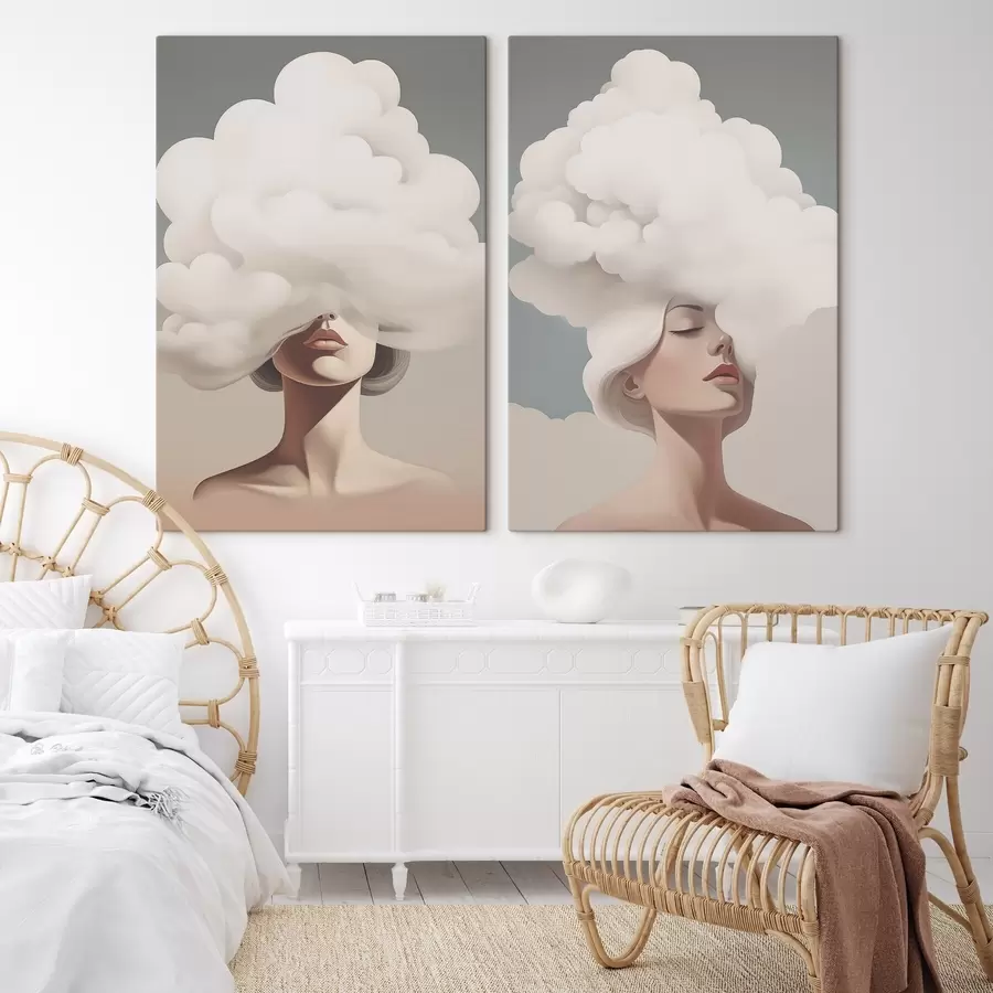 wall murals Girl and the cloud m01186