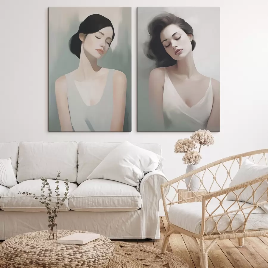 wall murals A girl with closed eyes m01188