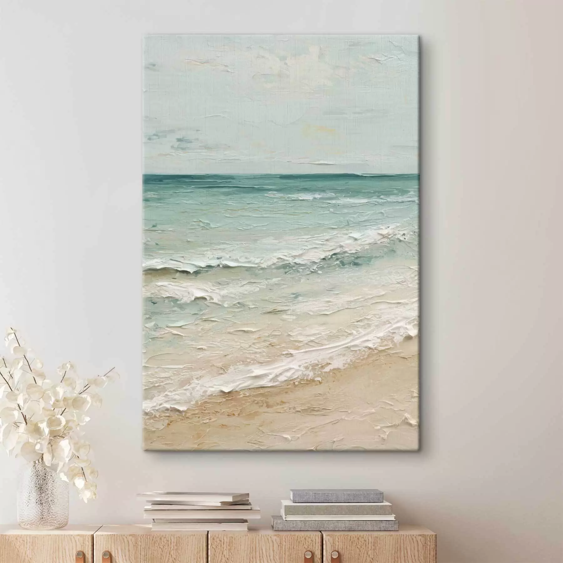 wall murals seaside in the style of oil painting s47120