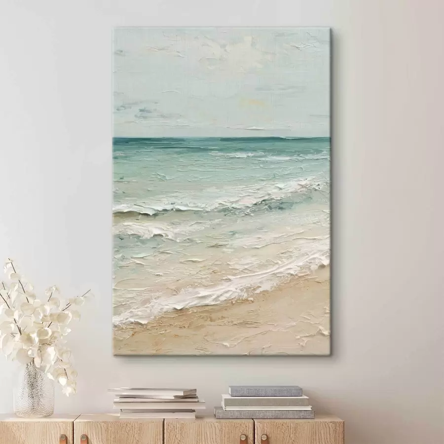 wall murals seaside in the style of oil painting s47120