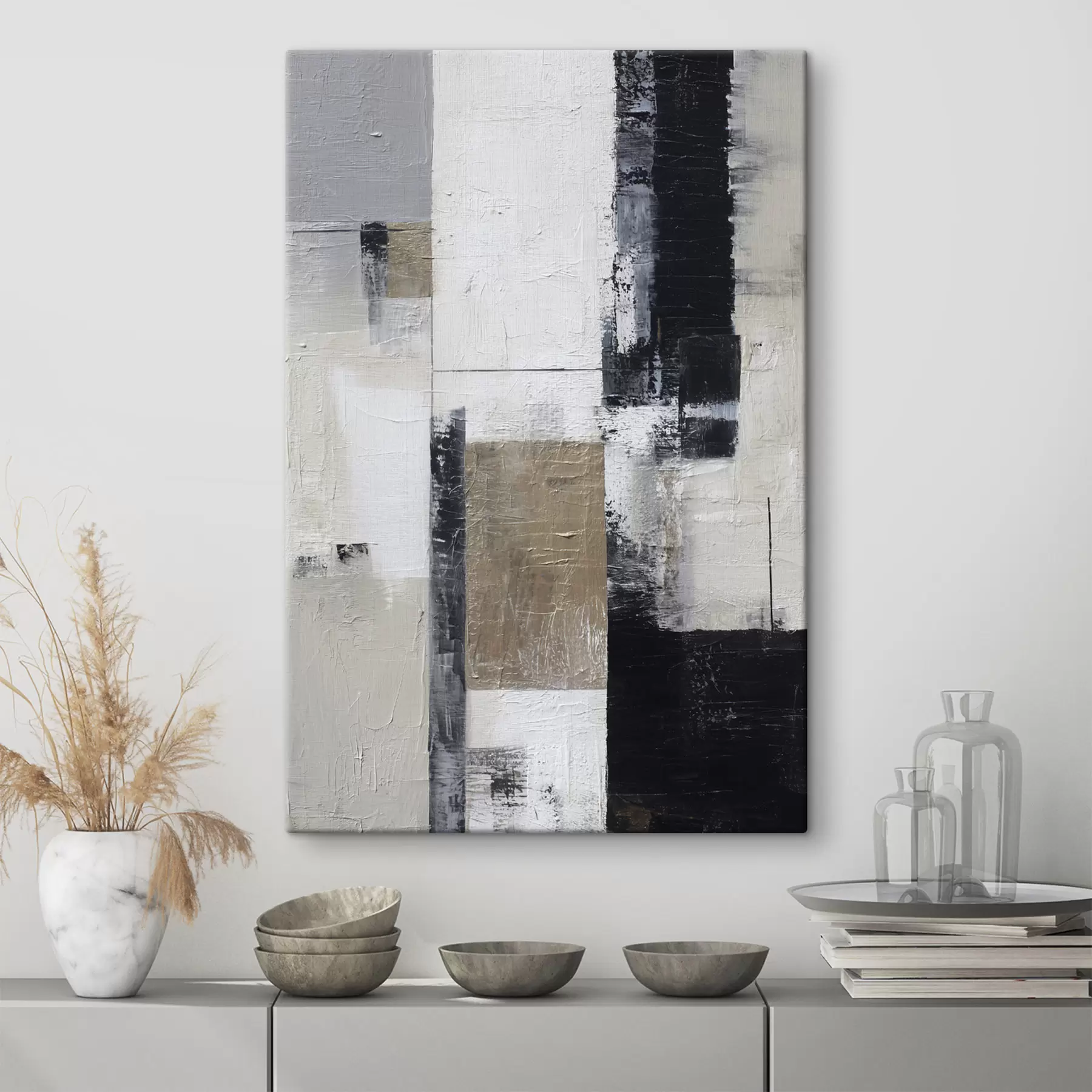 murales abstracción contemporánea en colores contrastantes s47133