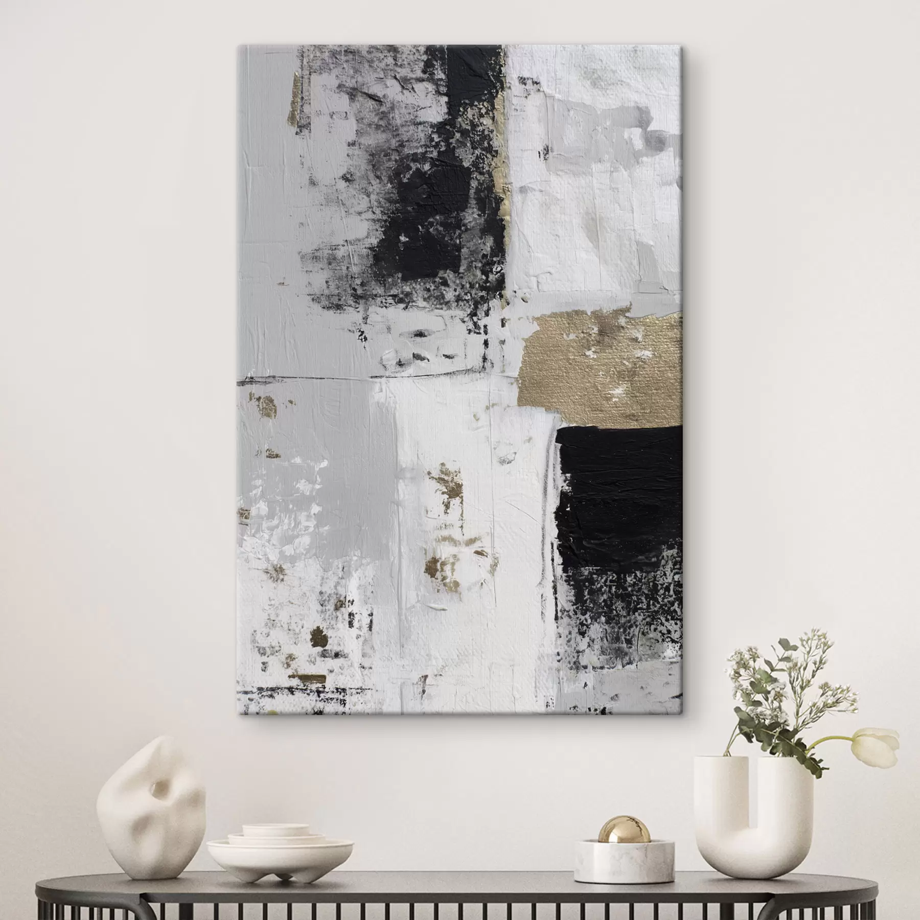 wall murals contemporary abstraction in contrasting colours s47134