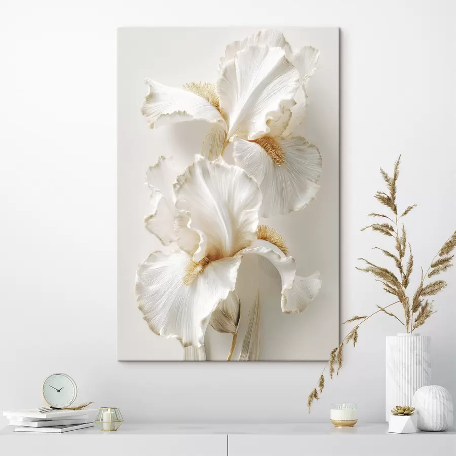 murales grandes flores de iris blancas s47138