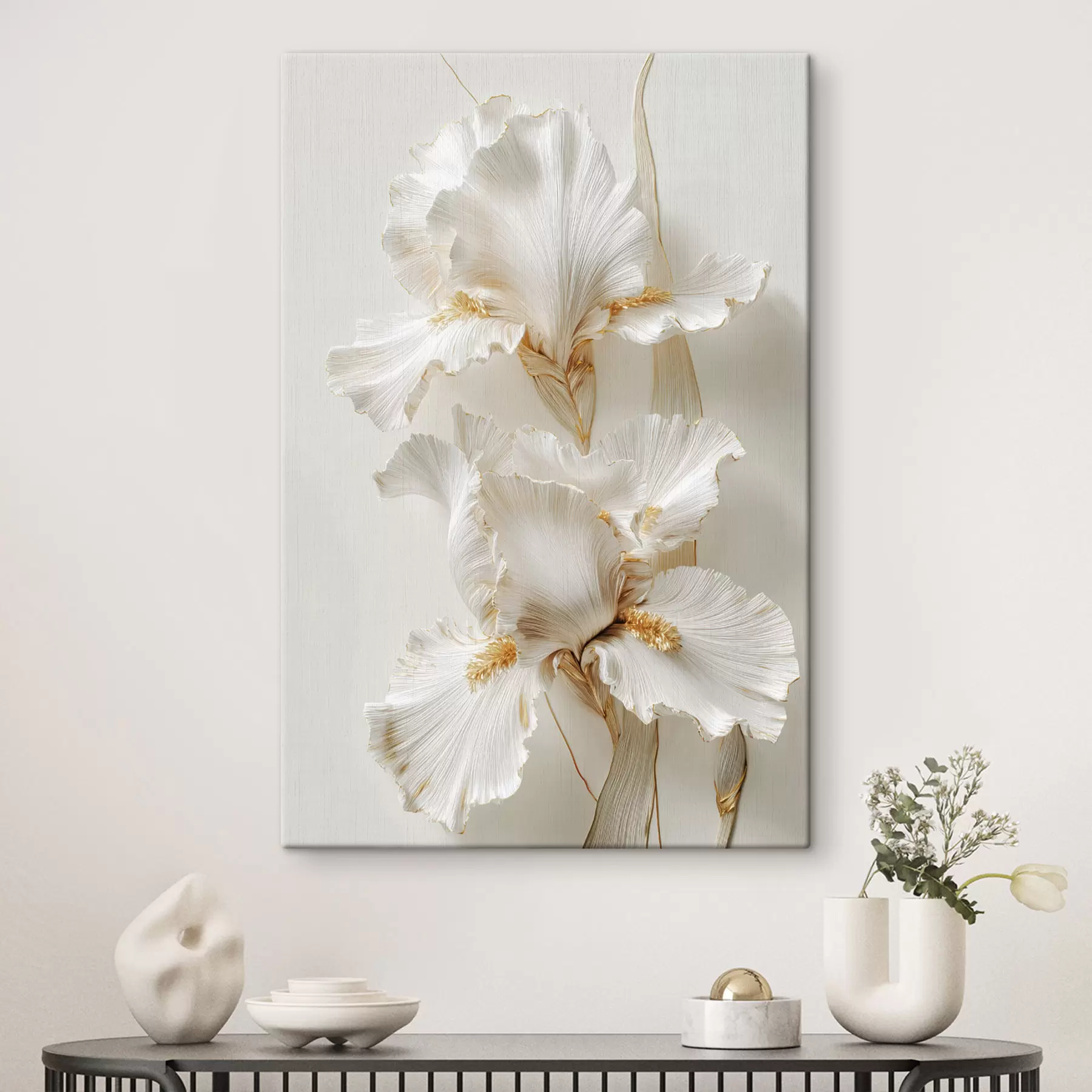 murales grandes flores de iris blancas s47137