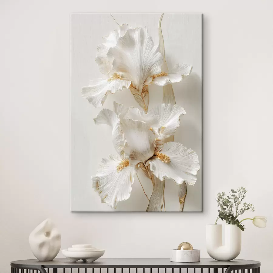 murales grandes flores de iris blancas s47137