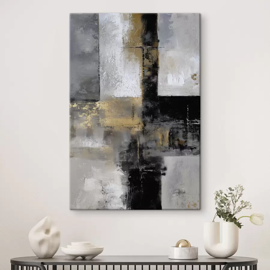 wall murals contemporary textural abstraction in black, grey and white shades s47140