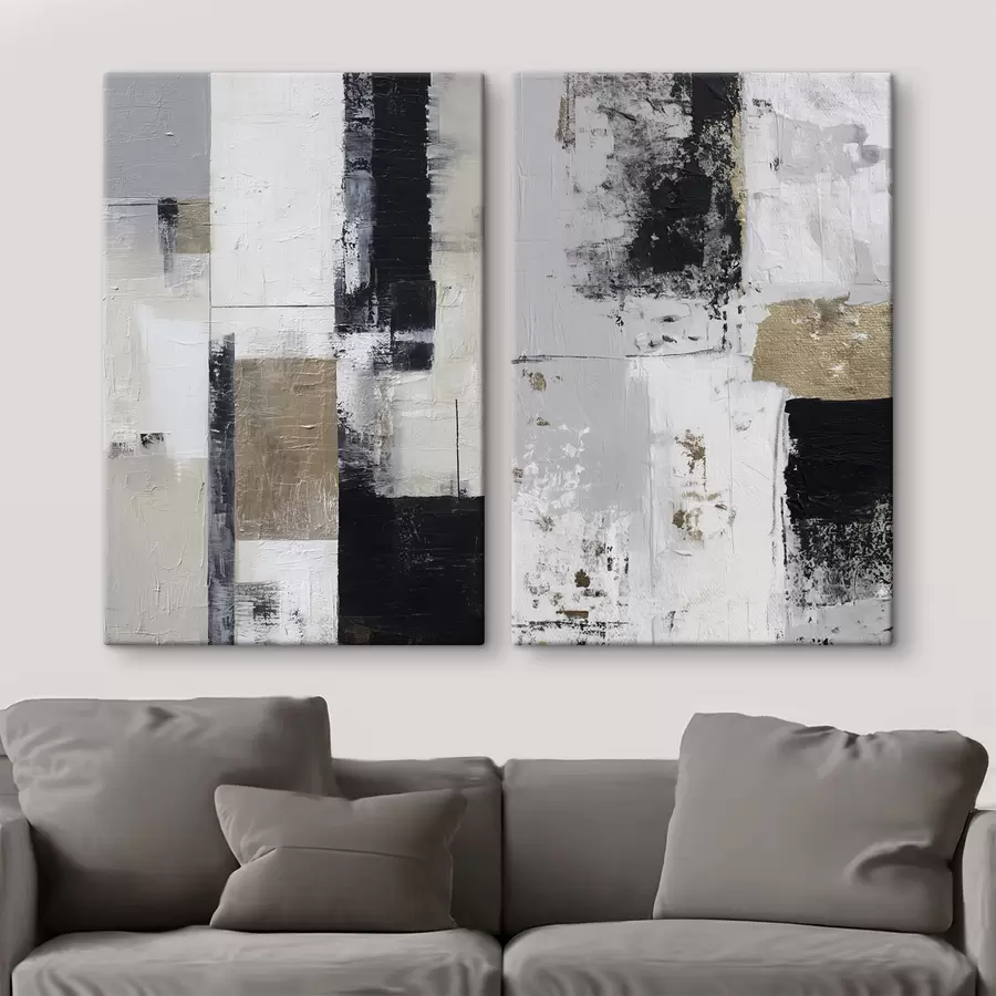 murales abstracción contemporánea en colores contrastantes m01176