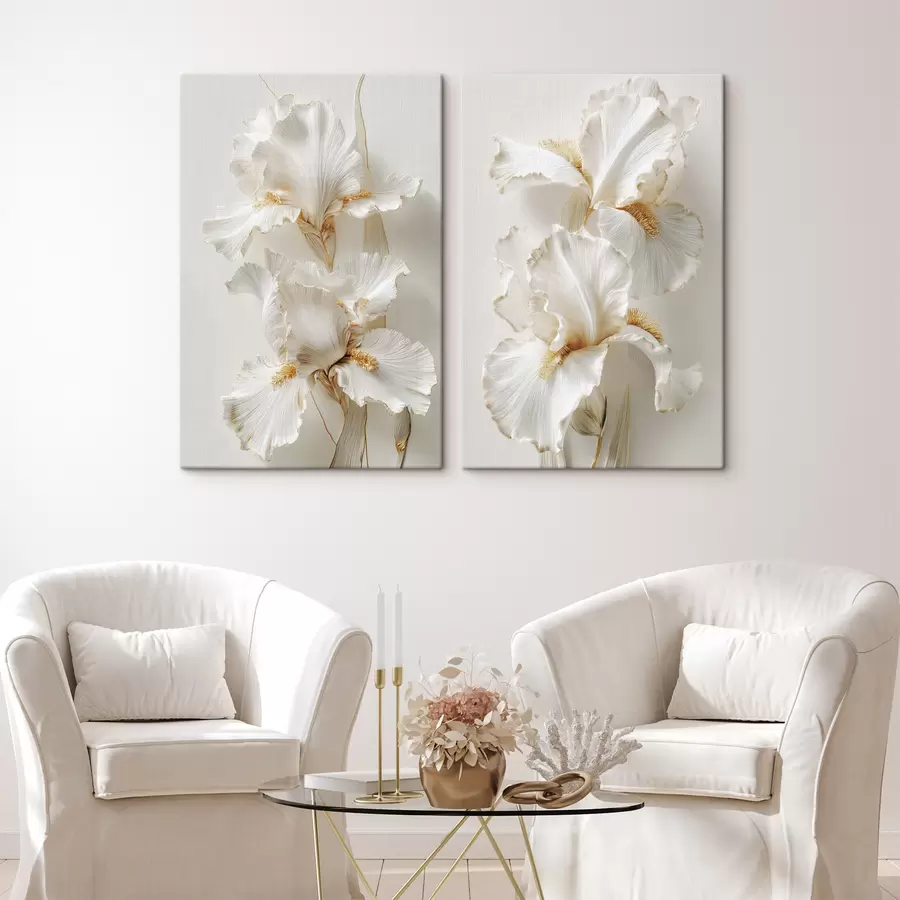 wall murals large white iris flowers m01178