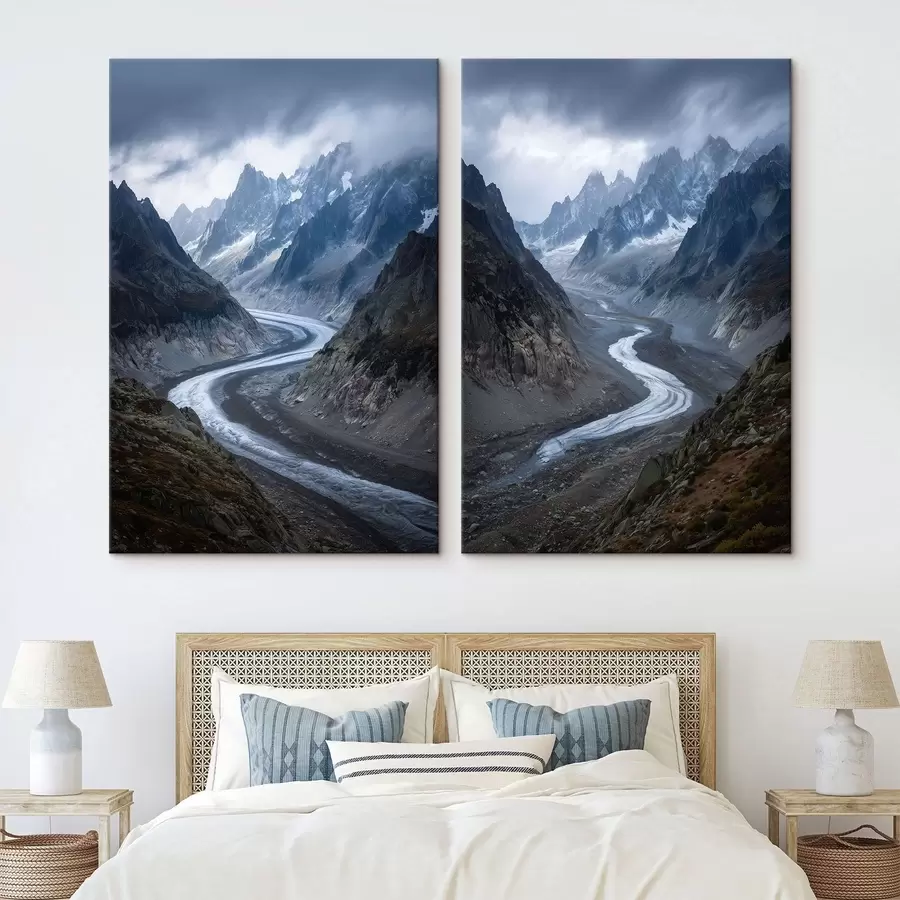 murales paisaje montañoso con nubes m01180