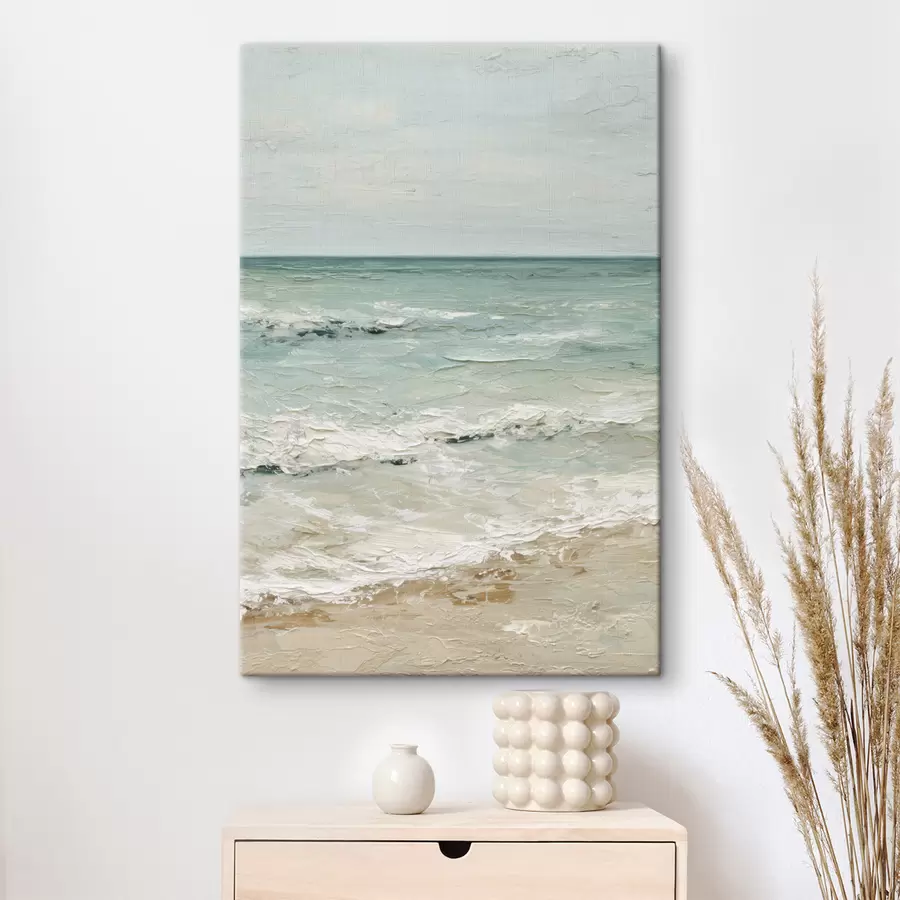 wall murals seaside in the style of oil painting s47119