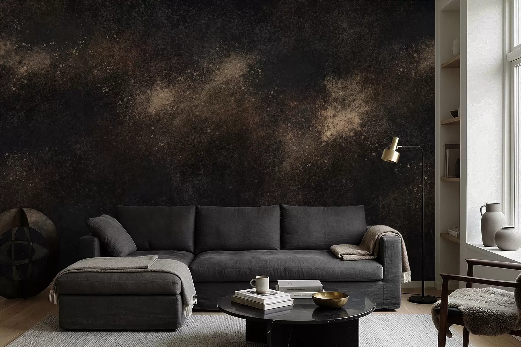 wall murals Dark abstract texture with grainy effect w05058