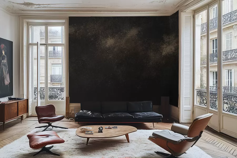 murales Textura abstracta oscura con efecto granulado w05058