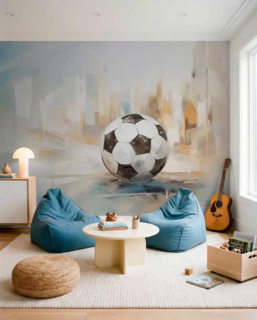 Wall Mural Photo Wallpaper Soccer in Painted Light w05102