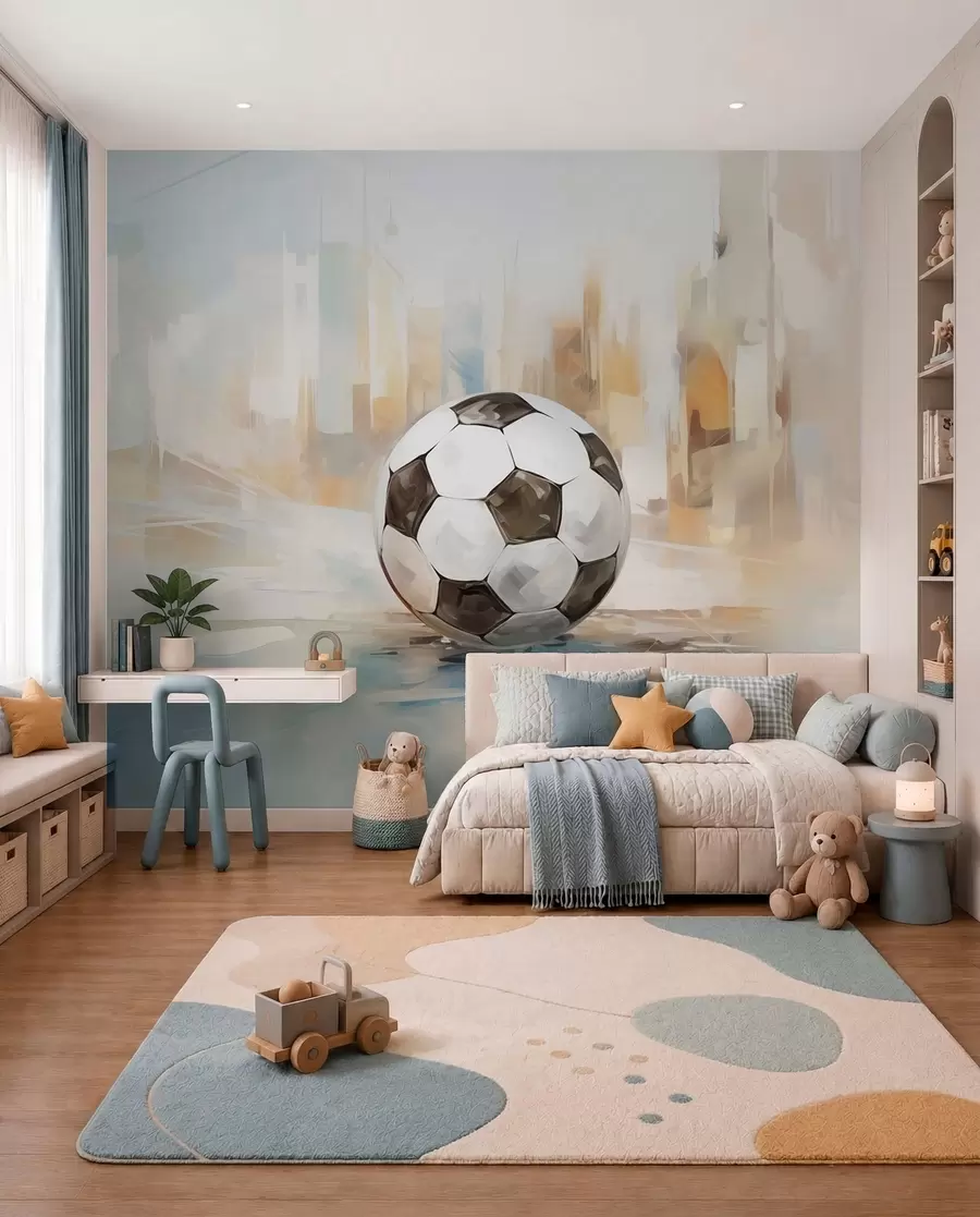 Wall Mural Photo Wallpaper Soccer in Painted Light w05102
