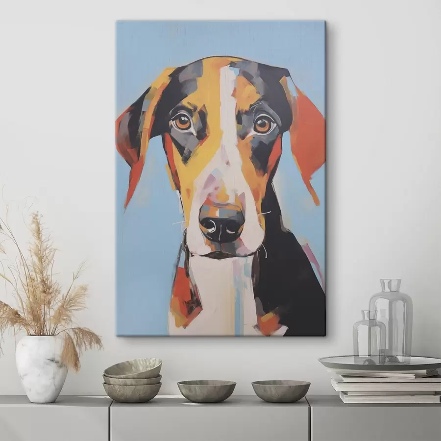 murales Retrato de un perro imitación de pintura s47405