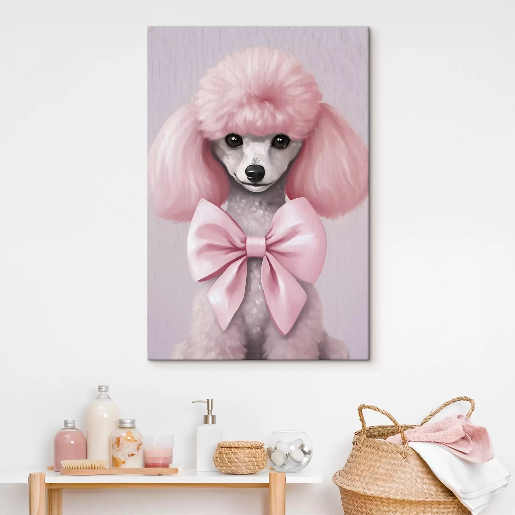 murales Caniche con un lazo s47412