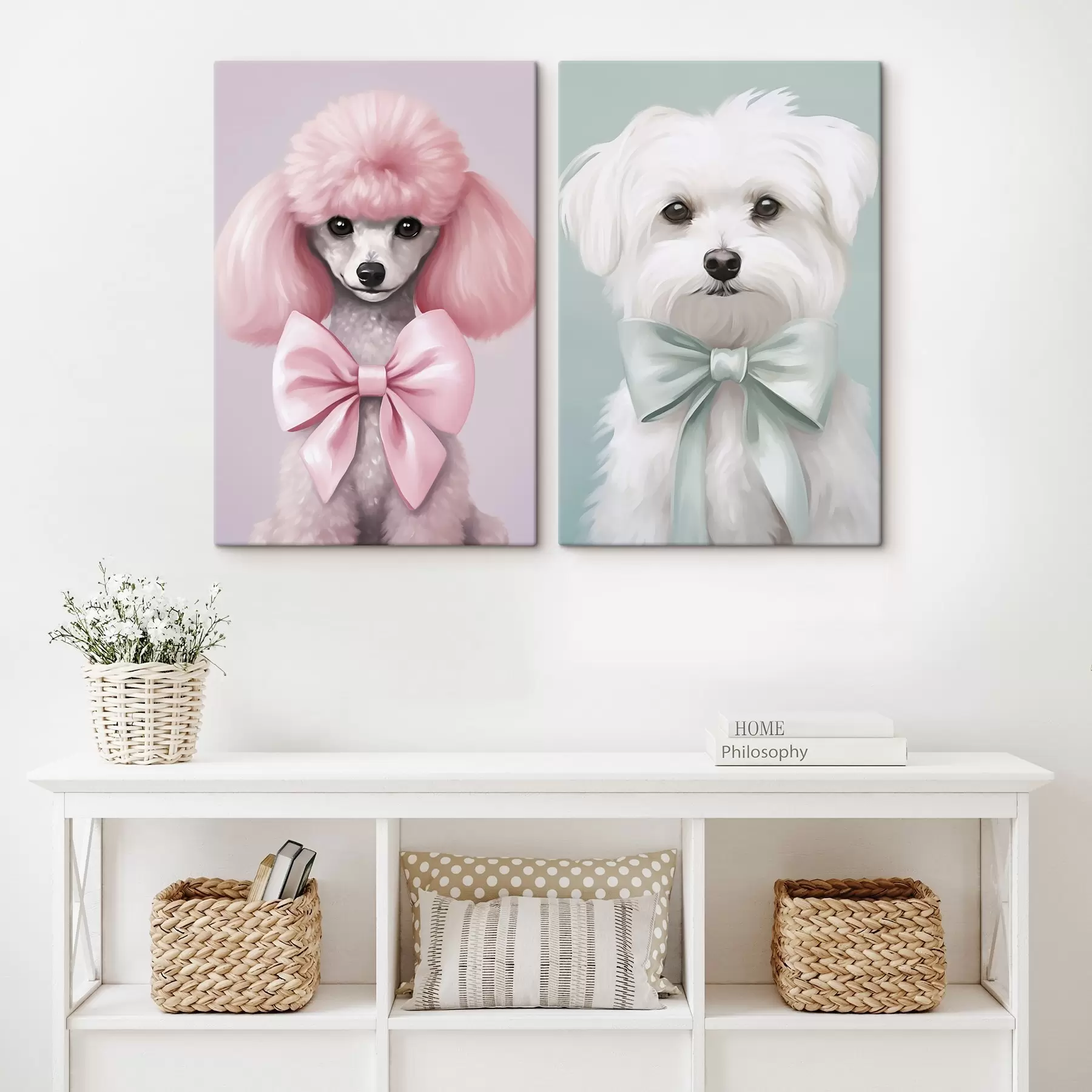 murales Perro con un lazo m01193