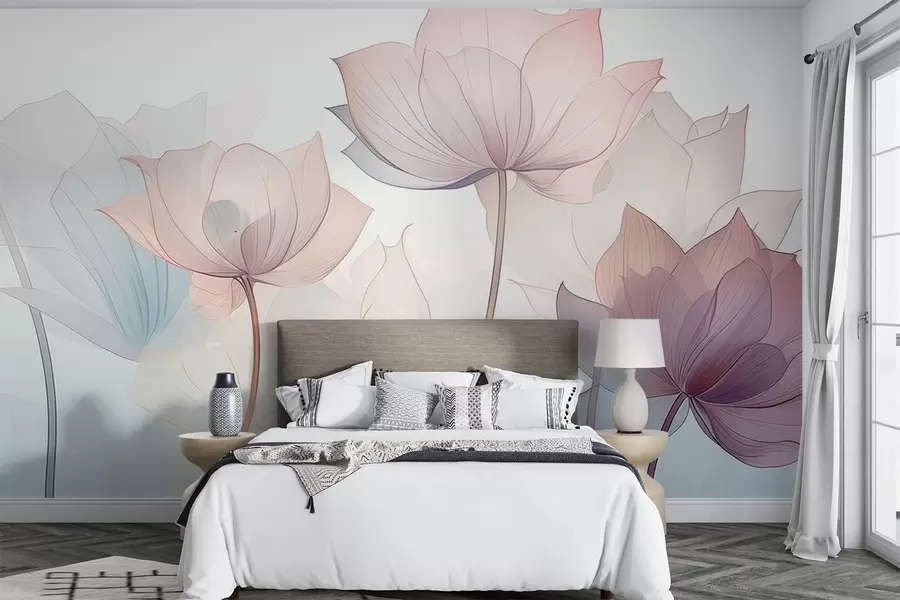 peintures murales Fleurs abstraites w09623