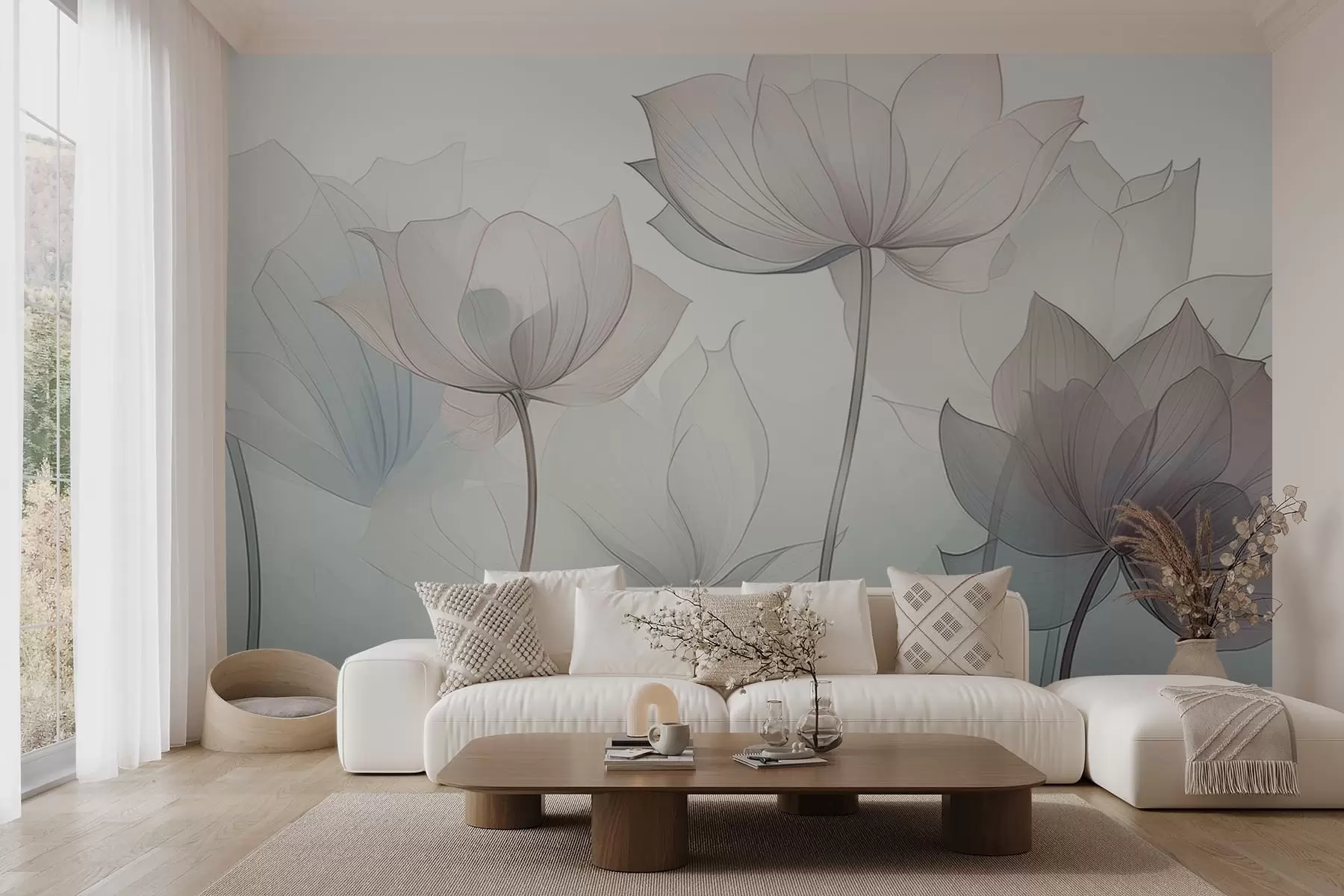 Wall Mural Photo Wallpaper Abstract flowers w09623v1