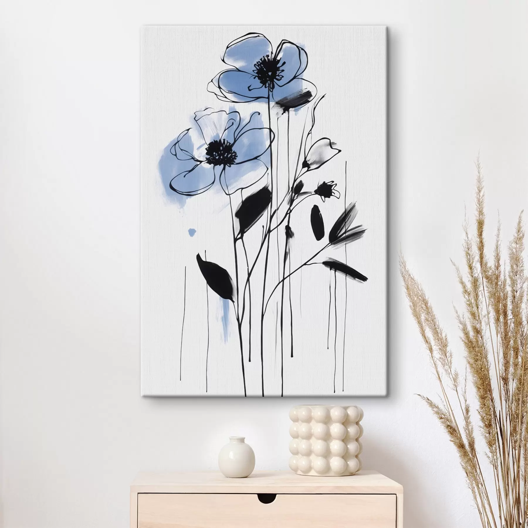 wall murals Abstraction with flowers s47491