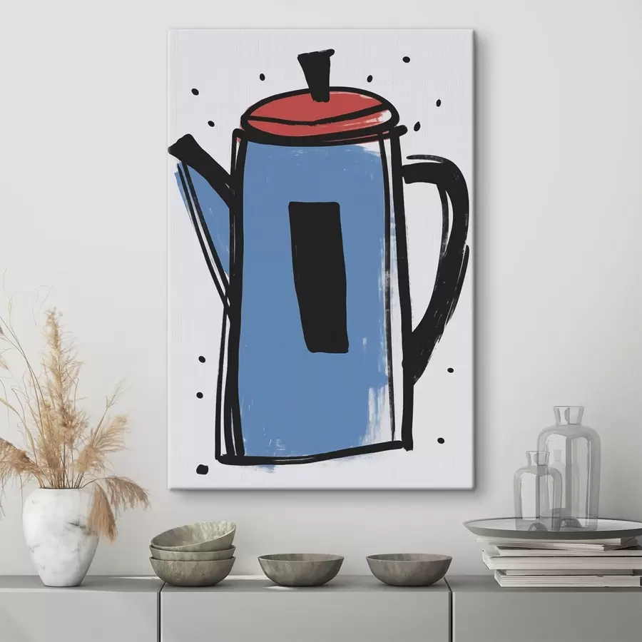 wall murals Coffee pot imitation of a primitive drawing s47496