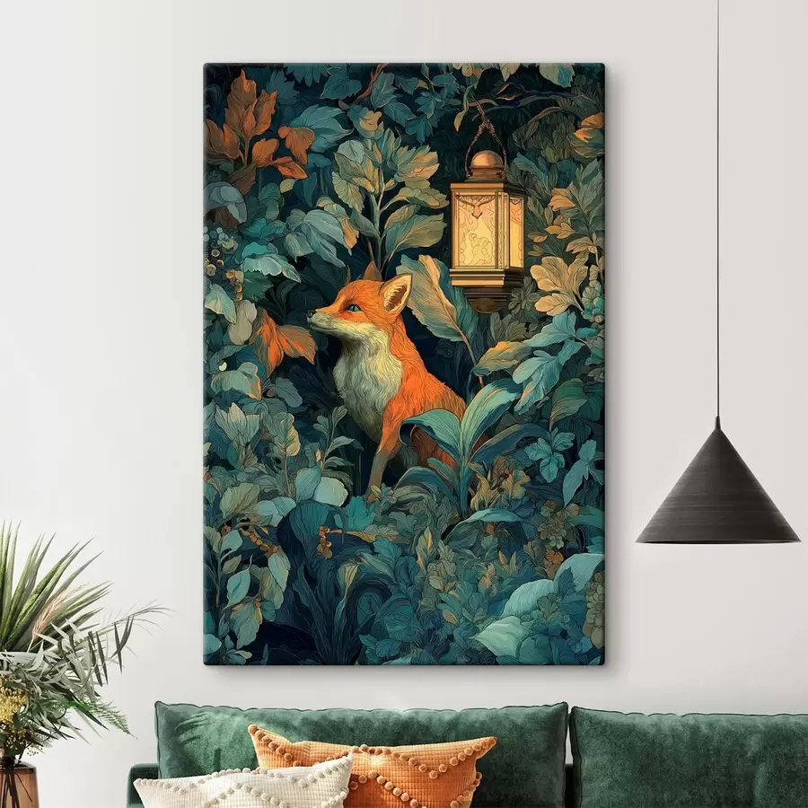 murales Lindo zorro entre los arbustos s47107