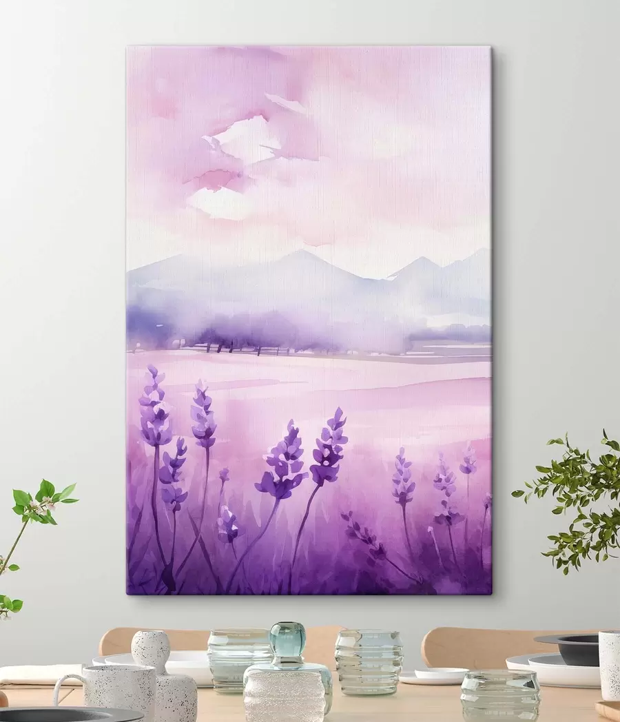 wall murals Lavender flowers, imitation watercolor s47108
