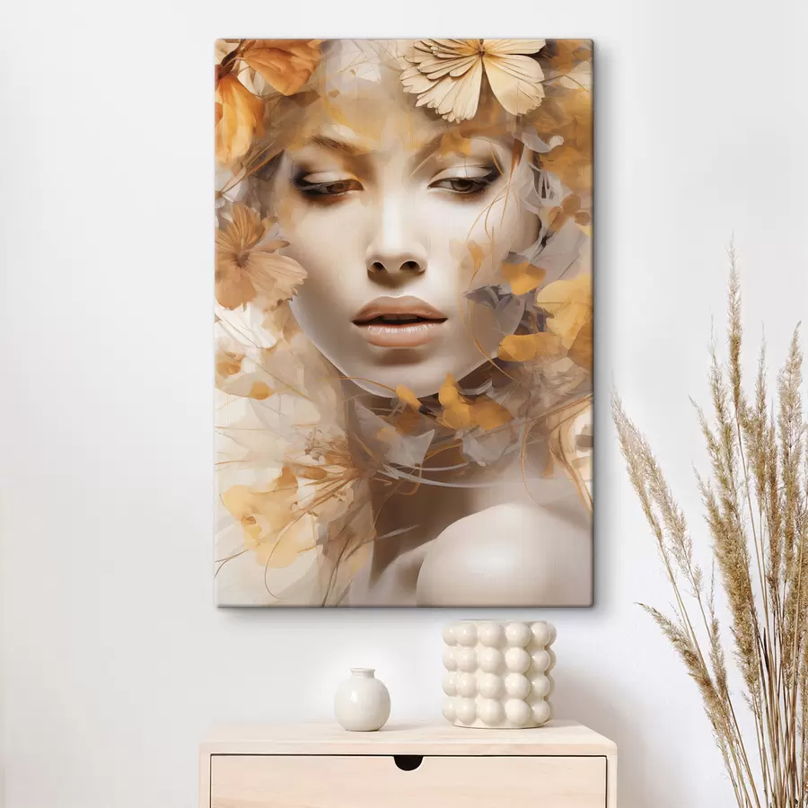 wall murals People, girl, and flowers, imitation sculpture s47112