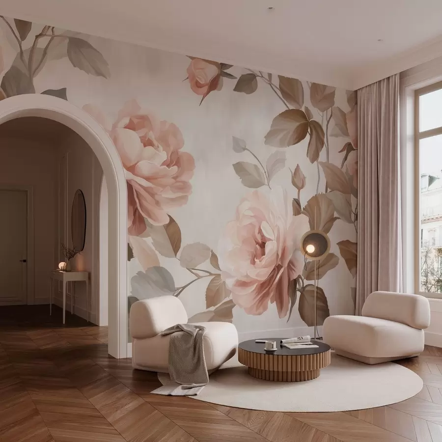 wall murals picturesque roses in the style of oil painting w04873