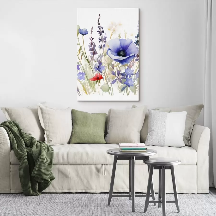 wall murals Poppy and lavender flowers s46887