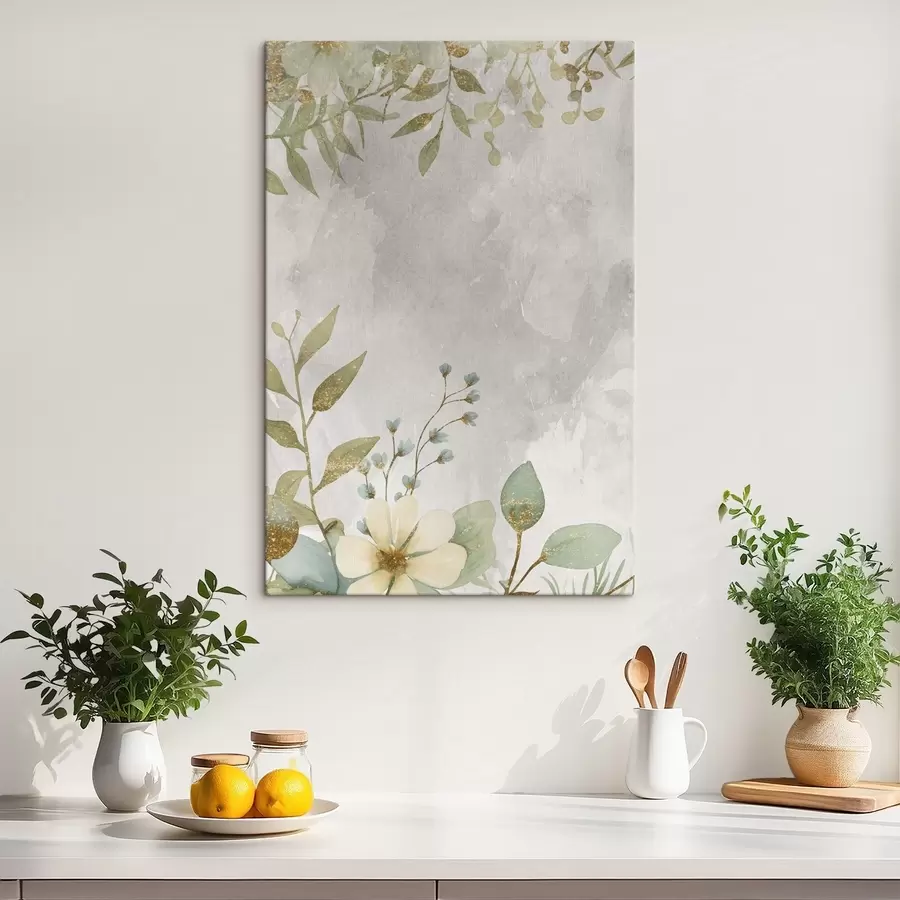 murales Plantas delicadas sobre un fondo claro s46893