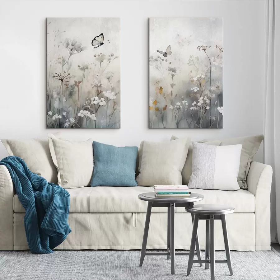 murales Mariposas y flores silvestres m01072