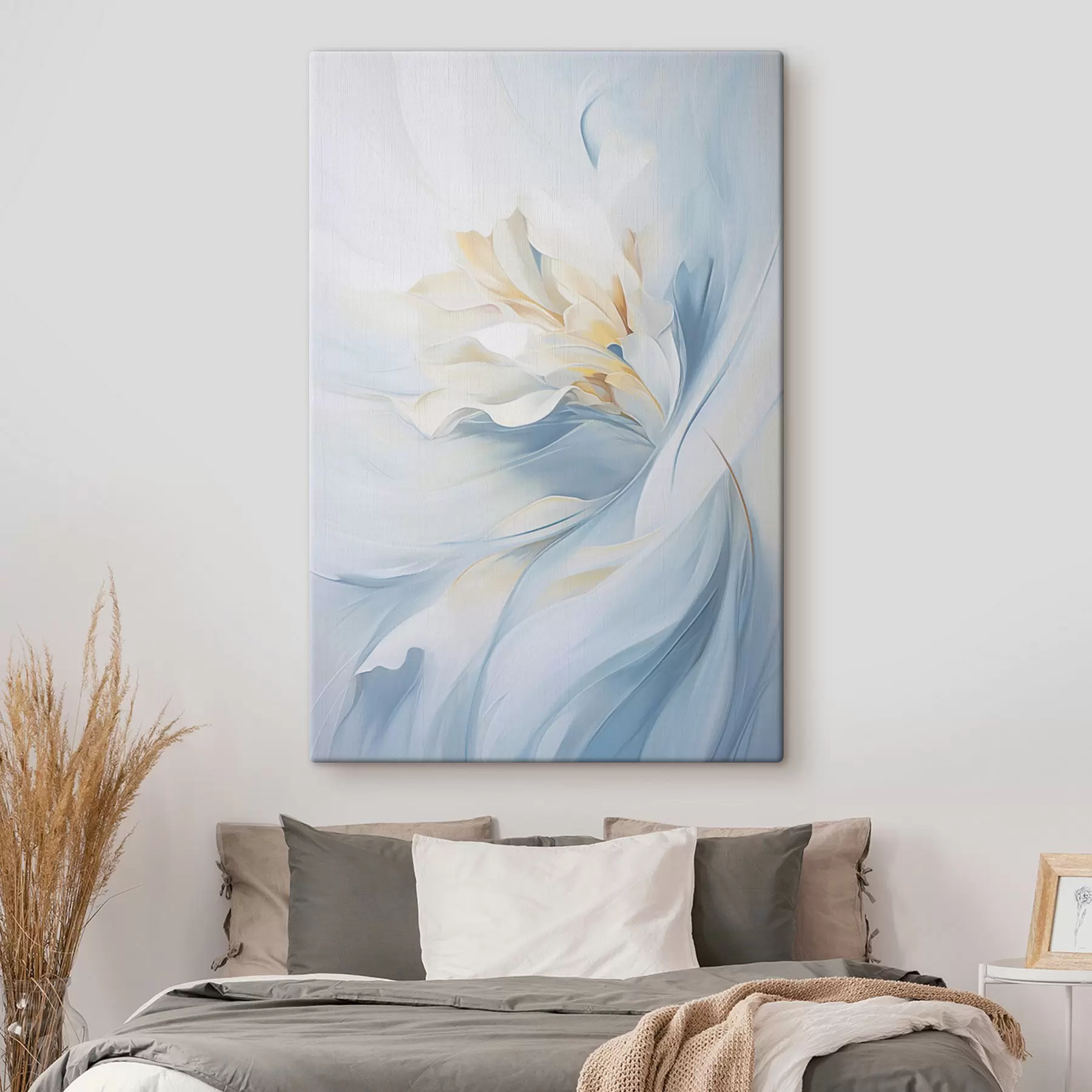 wall murals Abstract delicate, translucent petals swirling inwards with soft lighting and a painterly texture s47436