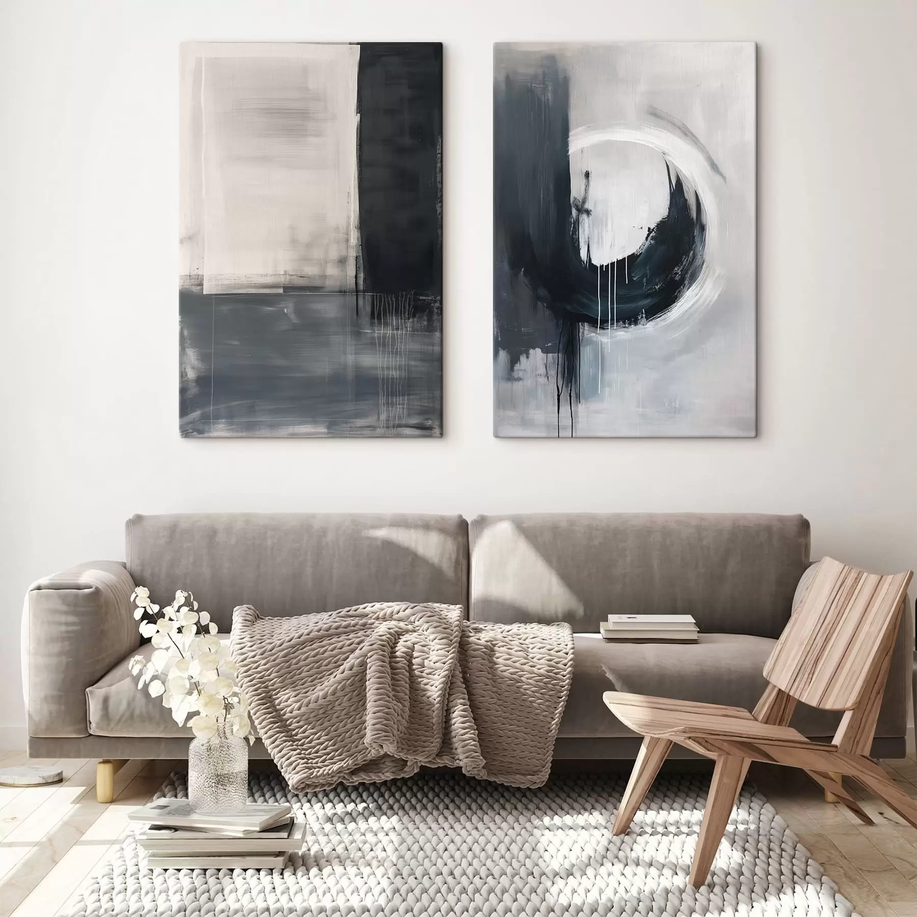 wall murals Abstract composition in black and white tones m01217