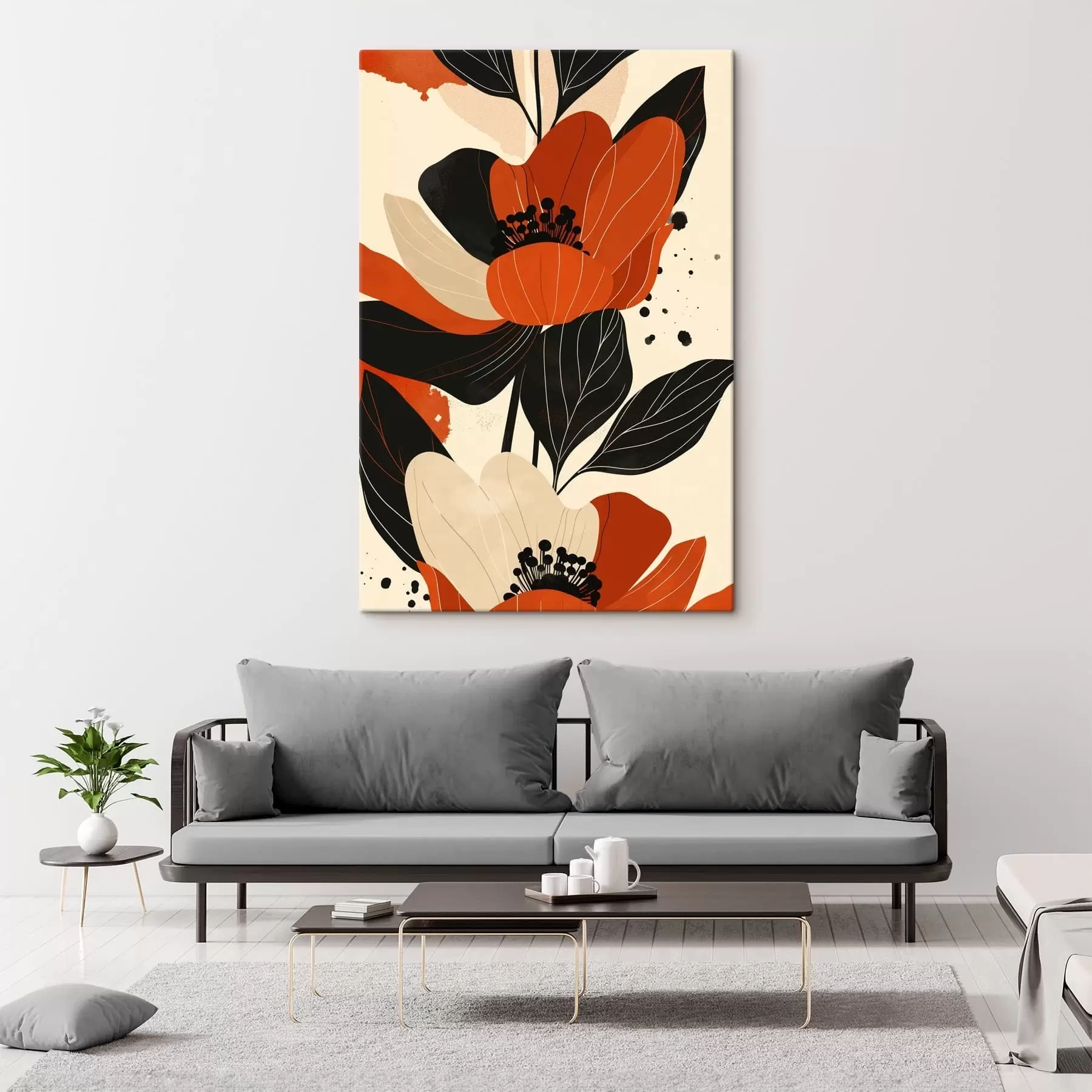 wall murals Large colorful flowers s47468