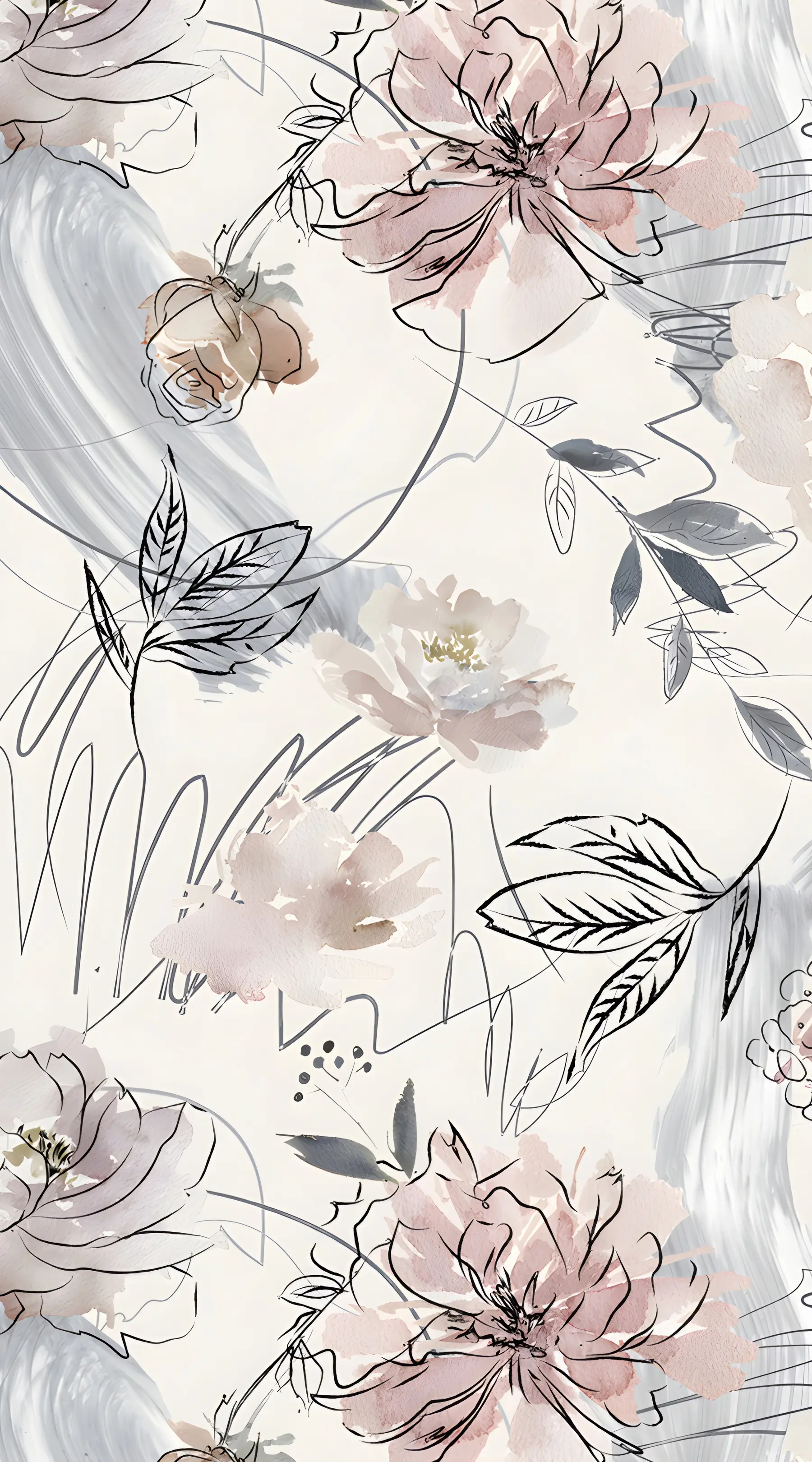 wall murals Watercolor flowers u71515