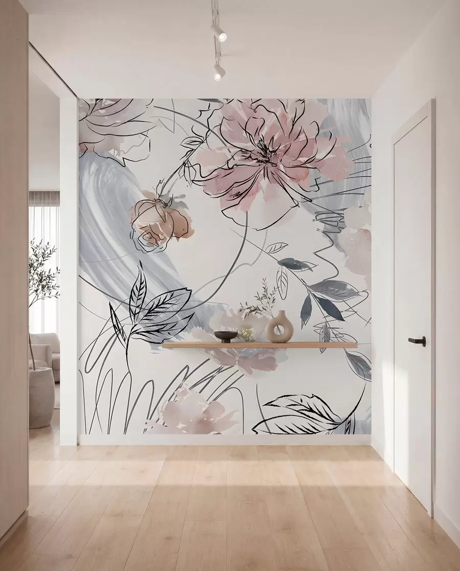 peintures murales Fleurs aquarelles u71515
