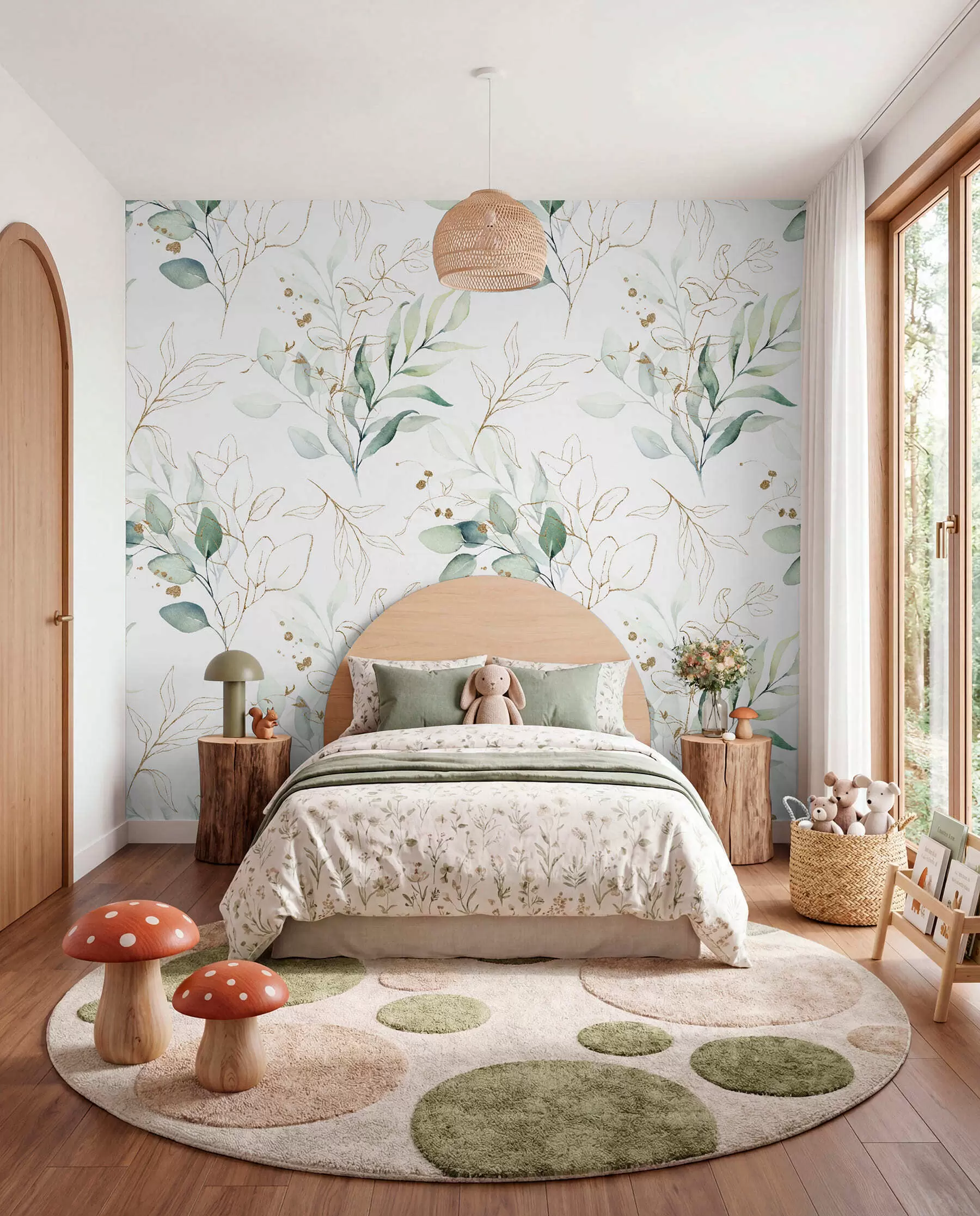 wall murals Green Sprigs and Fine Lines u71464