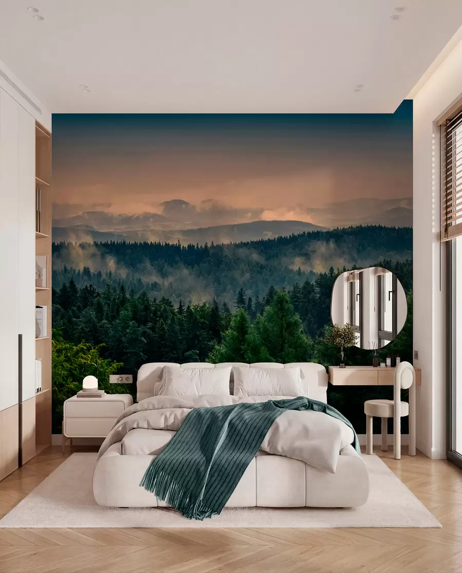 Wall Mural Photo Wallpaper Trees of trees in the fog u72174