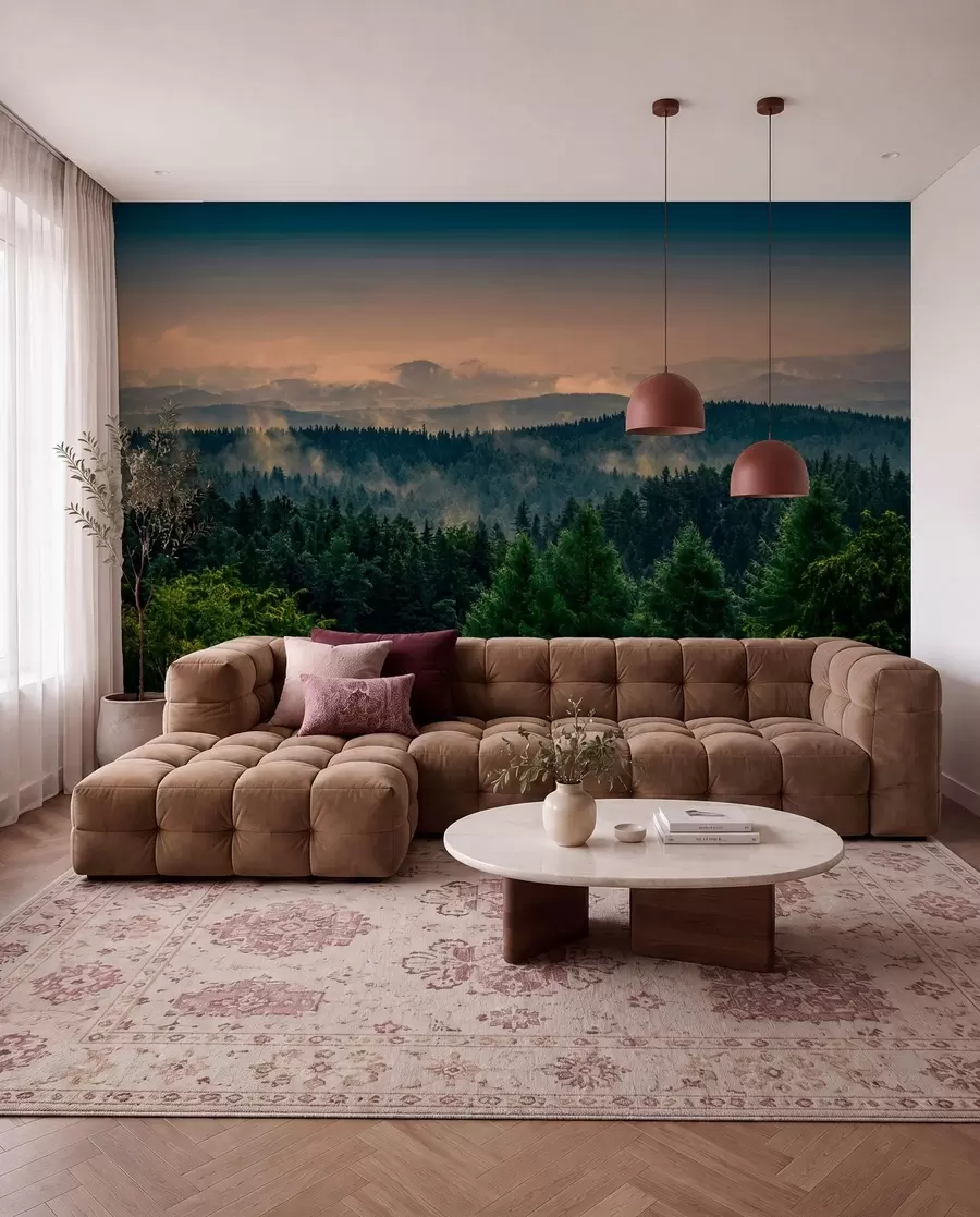 Wall Mural Photo Wallpaper Trees of trees in the fog u72174