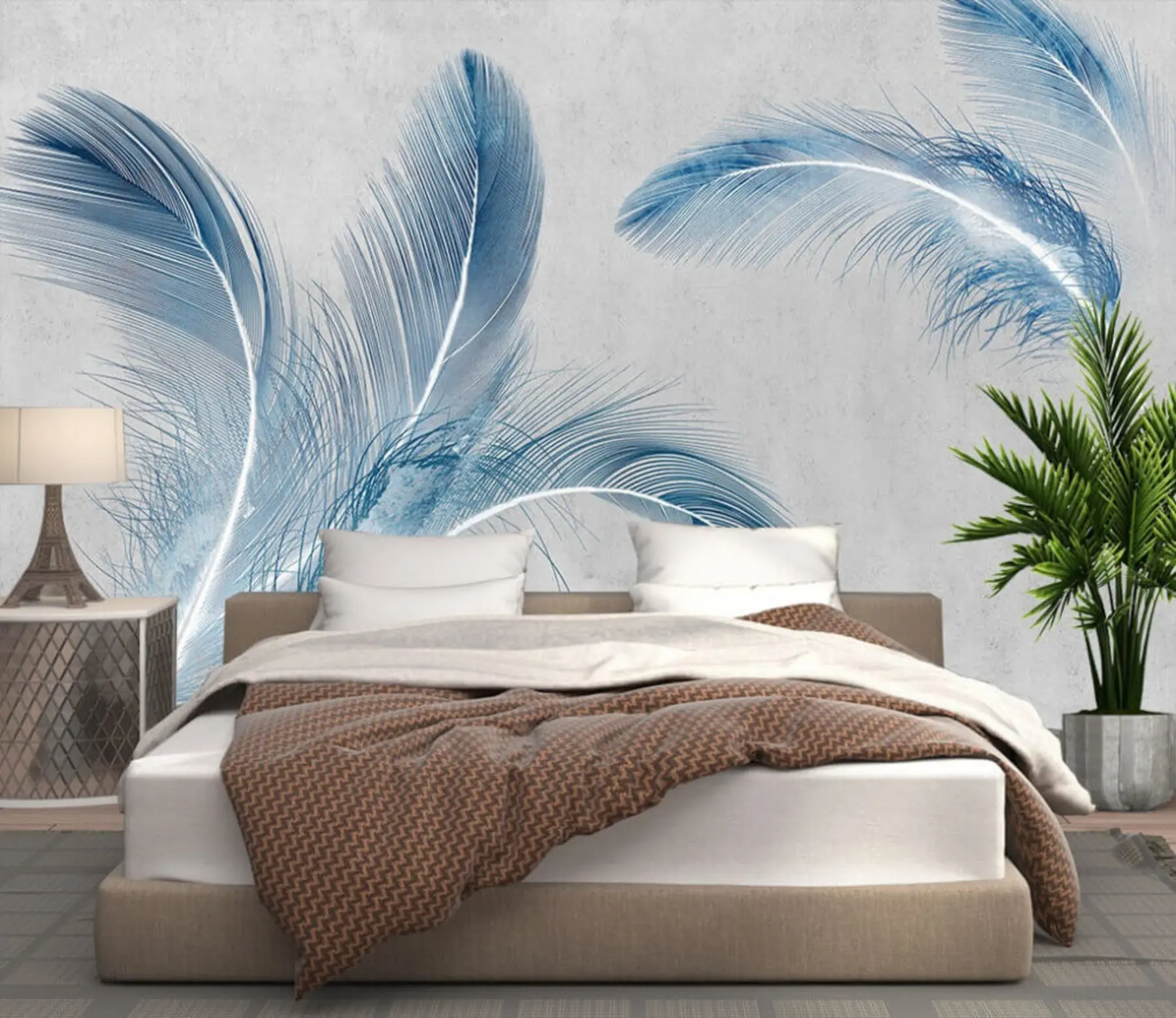 peintures murales Art, plume et pétale u08469