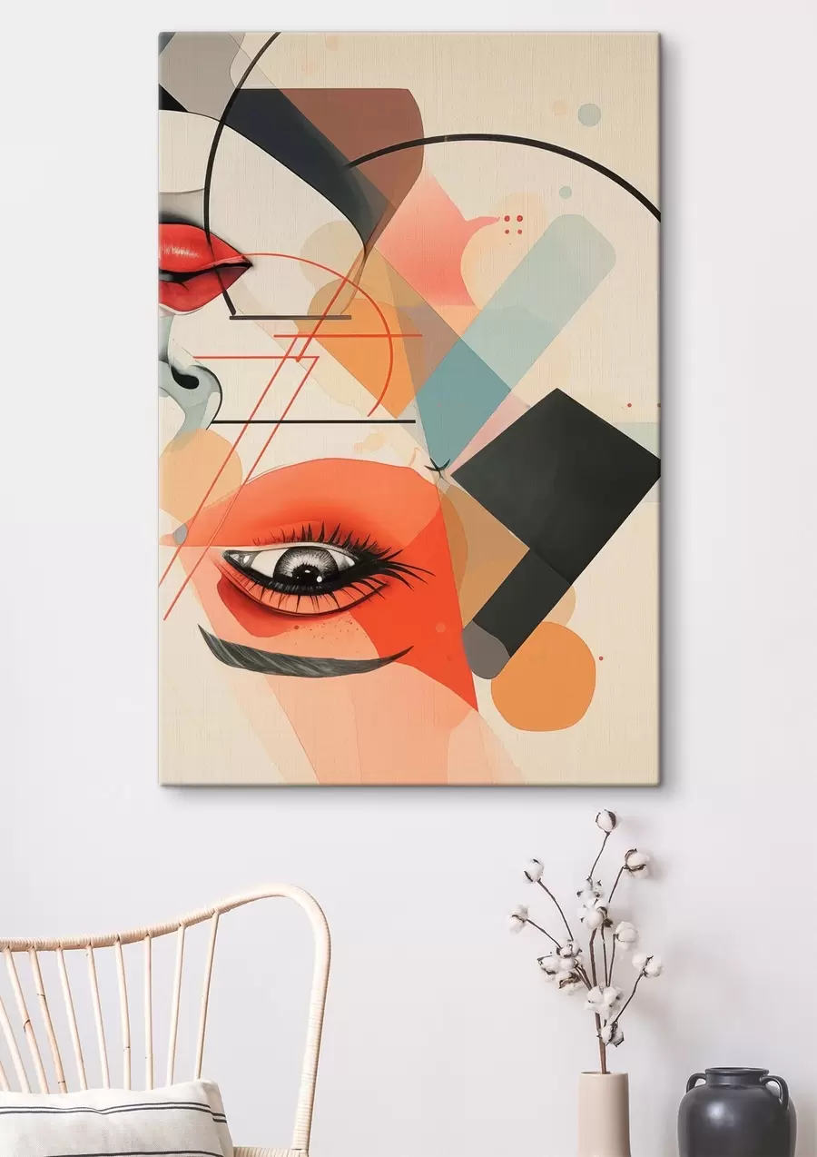 murales Rostro y formas geométricas s47448